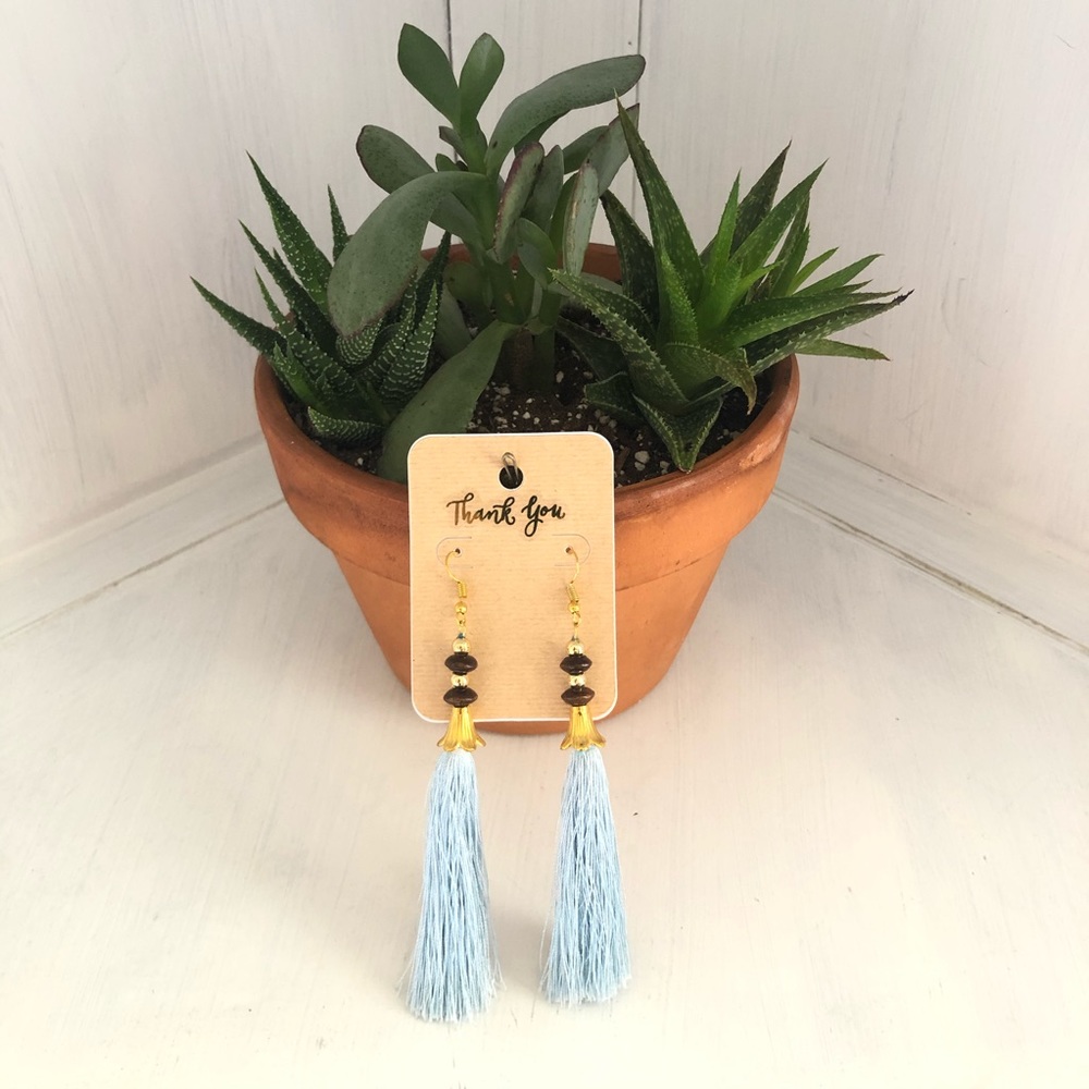 Boho Beaded Tassel Earrings